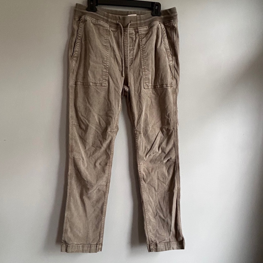 Faherty Brand Mens Utility Drawstring Pants Brown Olive Tencel Blend Size M